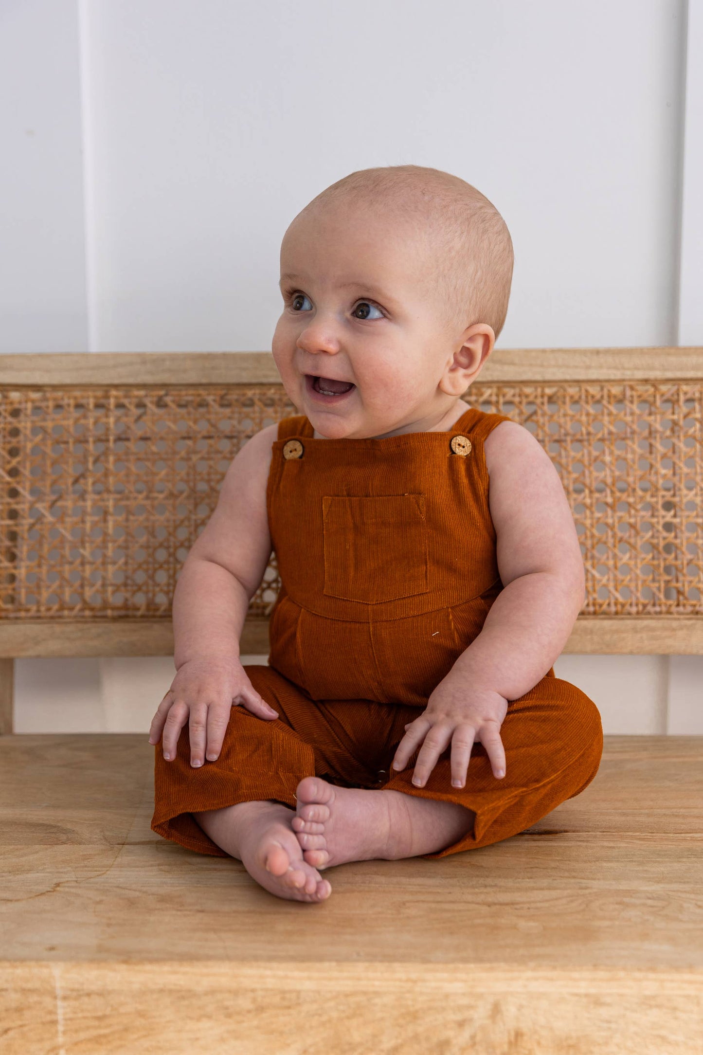 Corduroy Baby Overalls - Spice