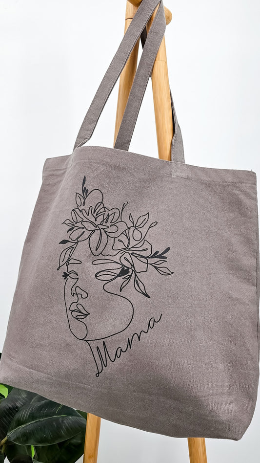 Whimsical Mama  Tote - Grey