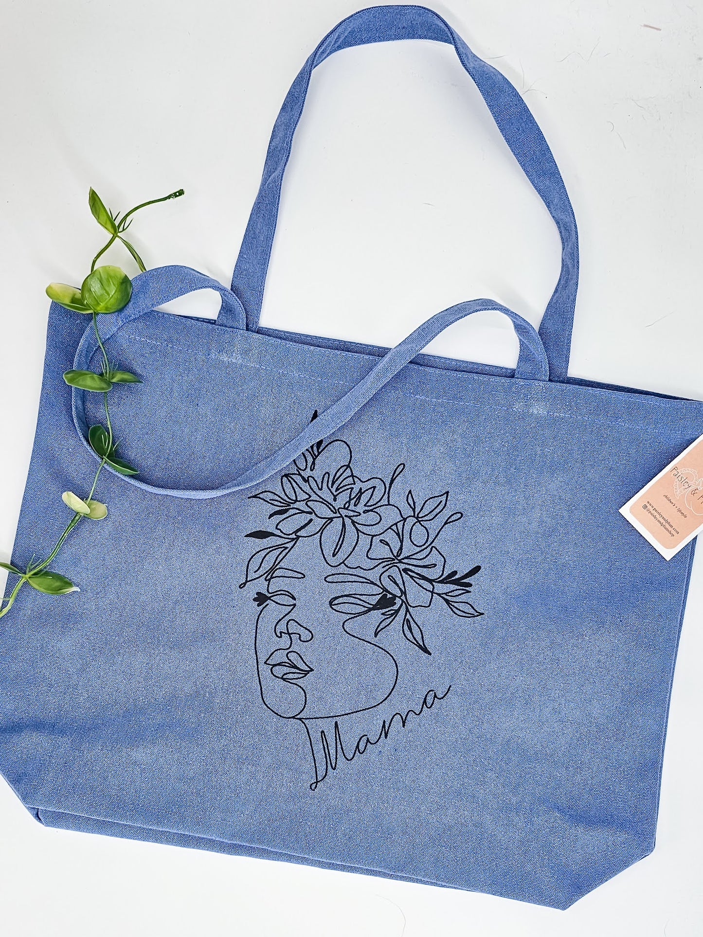 Whimsical Mama  Tote - Periwinkle