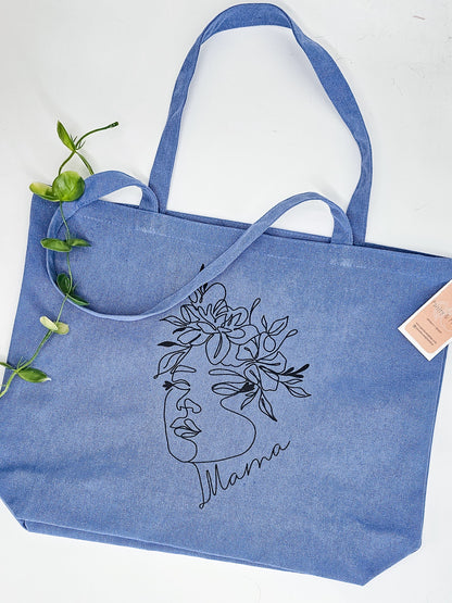 Whimsical Mama  Tote - Periwinkle