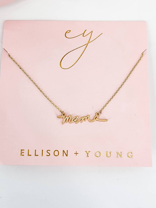 Dainty Mama Script Necklace