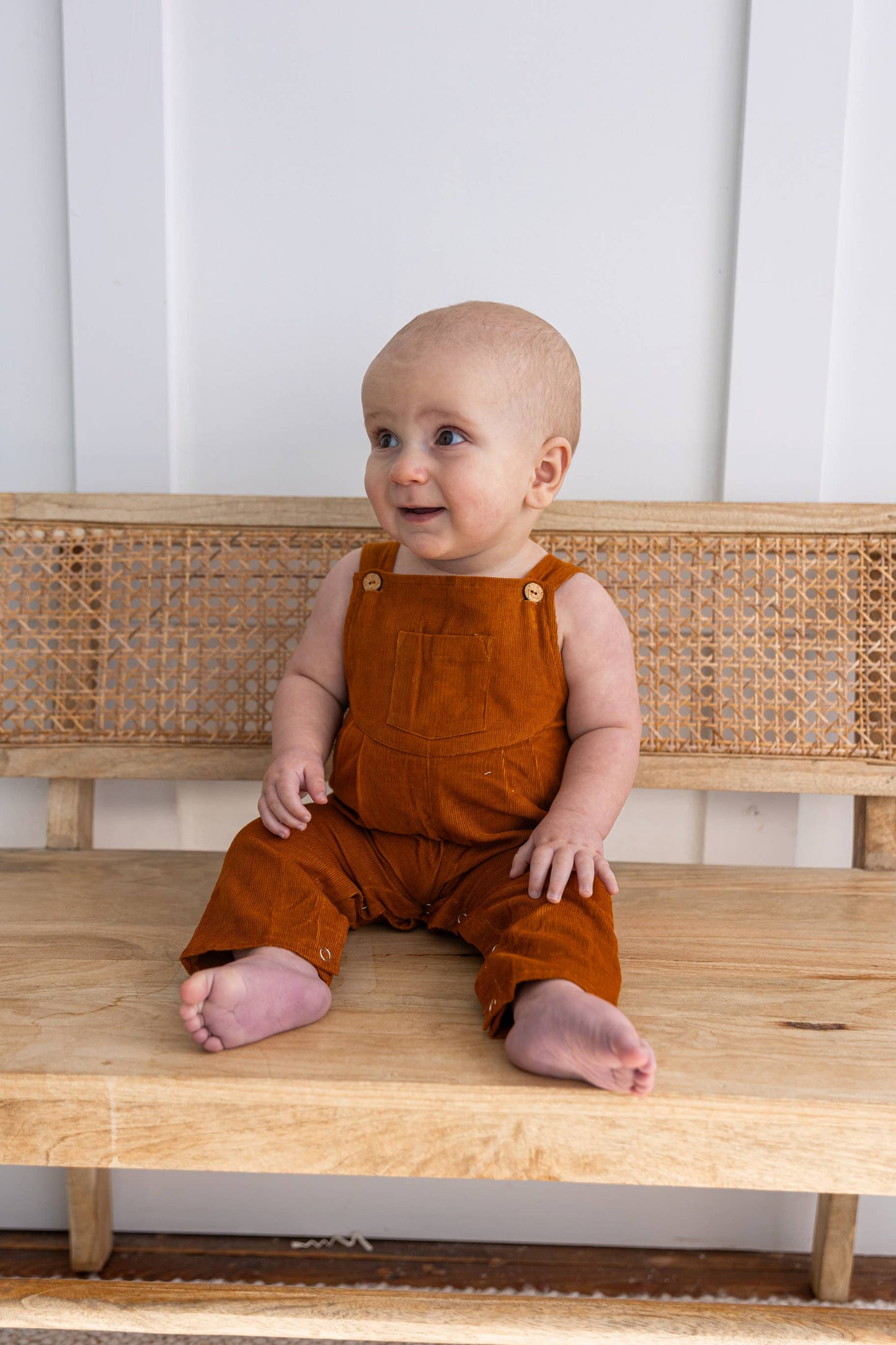 Corduroy Baby Overalls - Spice