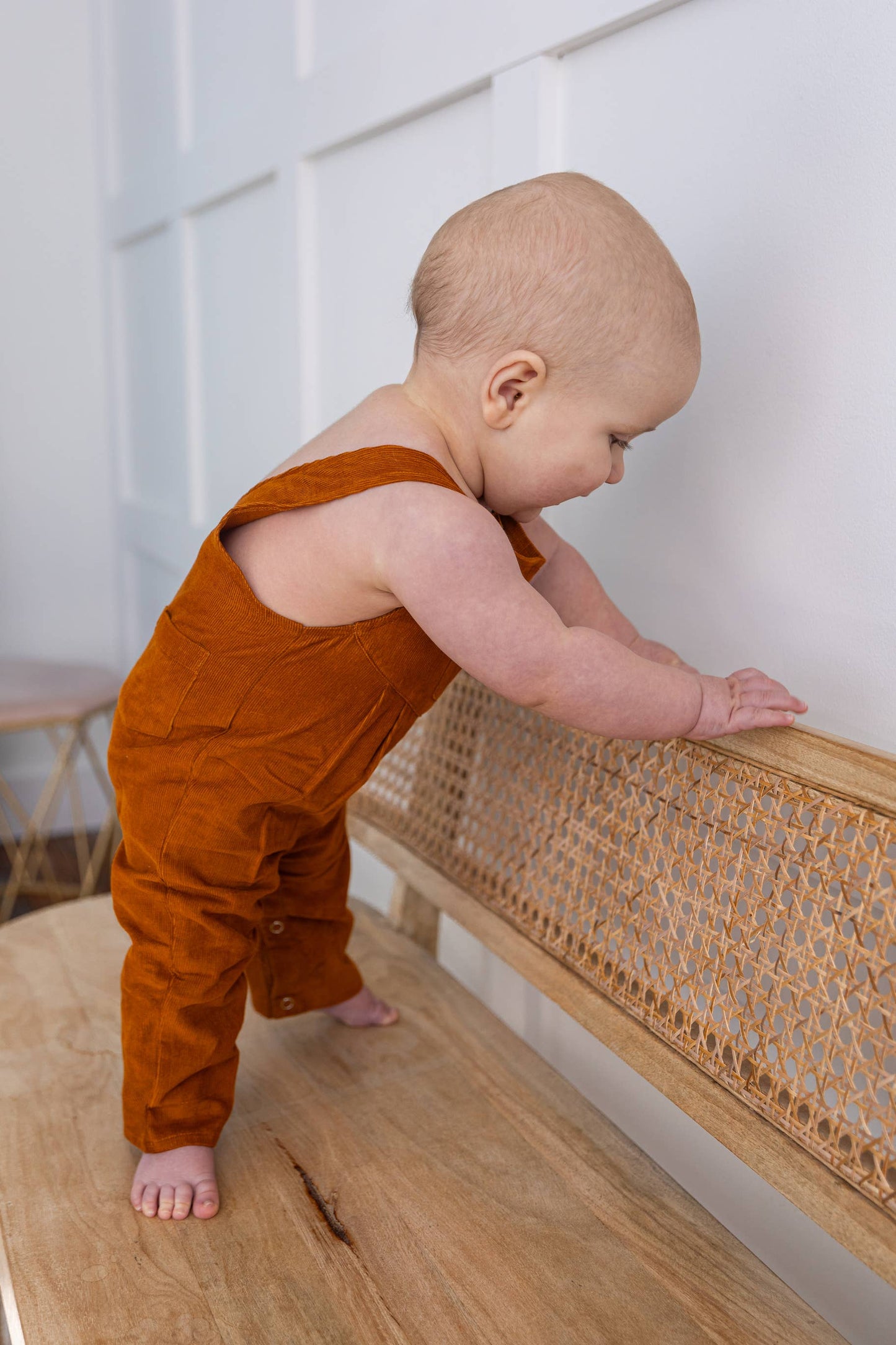 Corduroy Baby Overalls - Spice