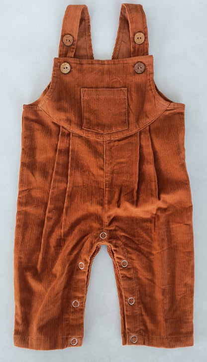 Corduroy Baby Overalls - Spice