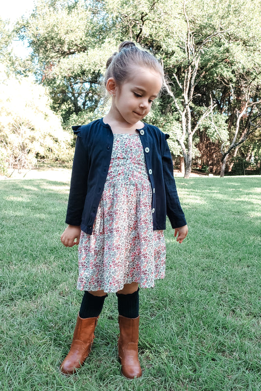 Navy Flutter Cardigan