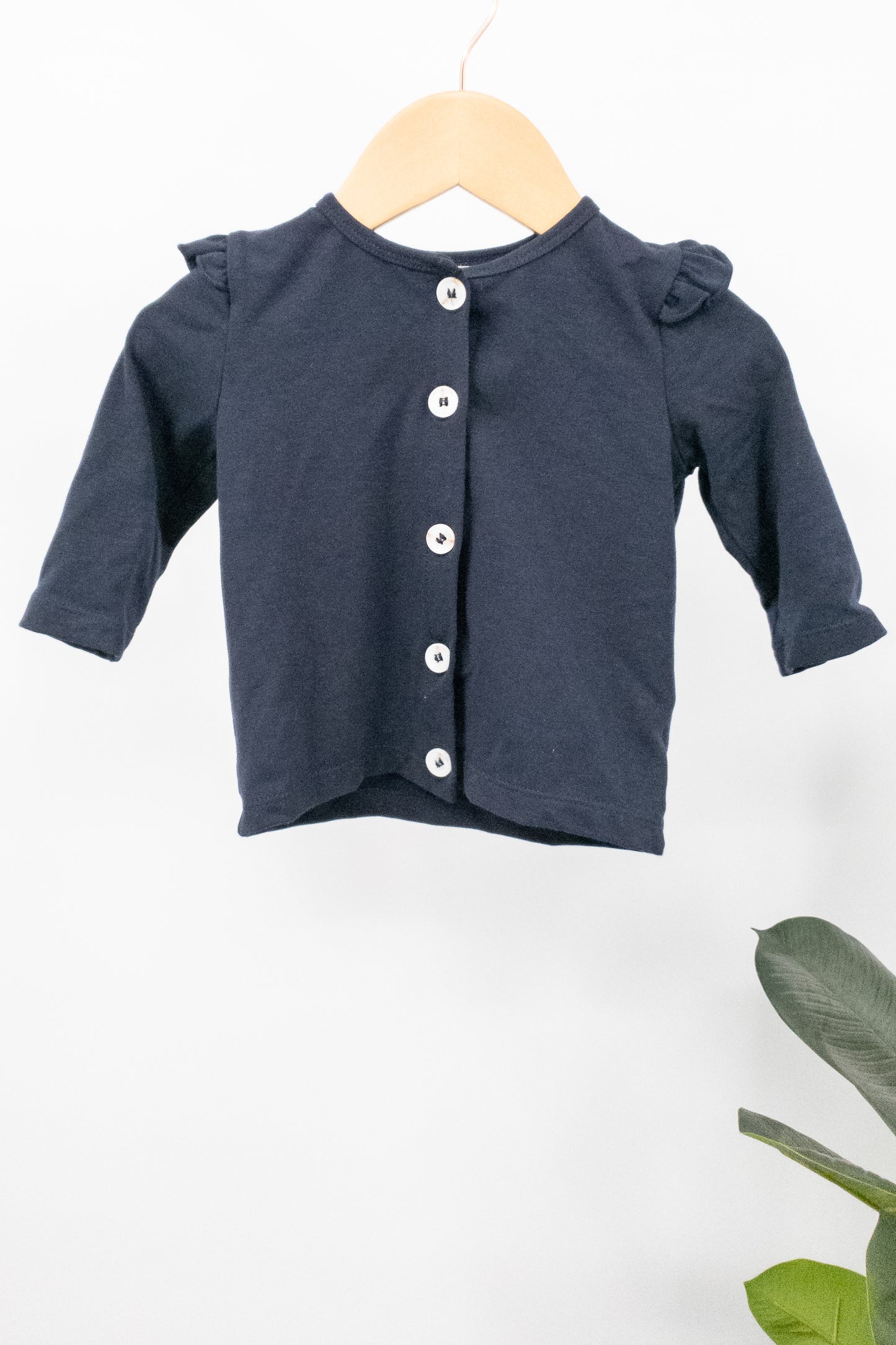 Navy Flutter Baby Cardigan