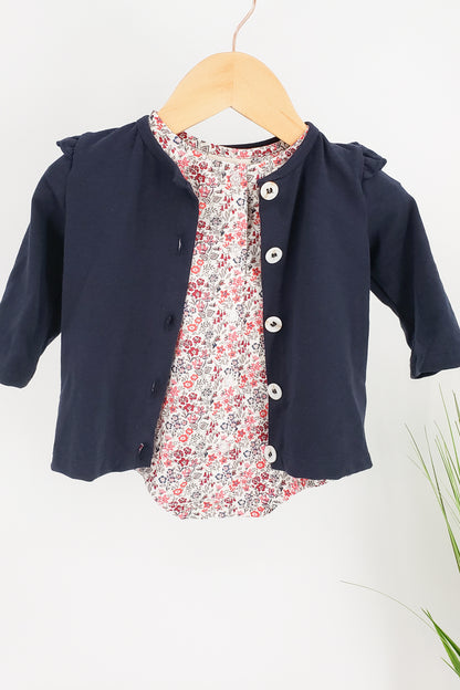 Navy Flutter Baby Cardigan