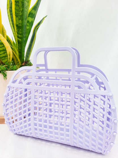 Retro Jelly Basket Tote - Lilac