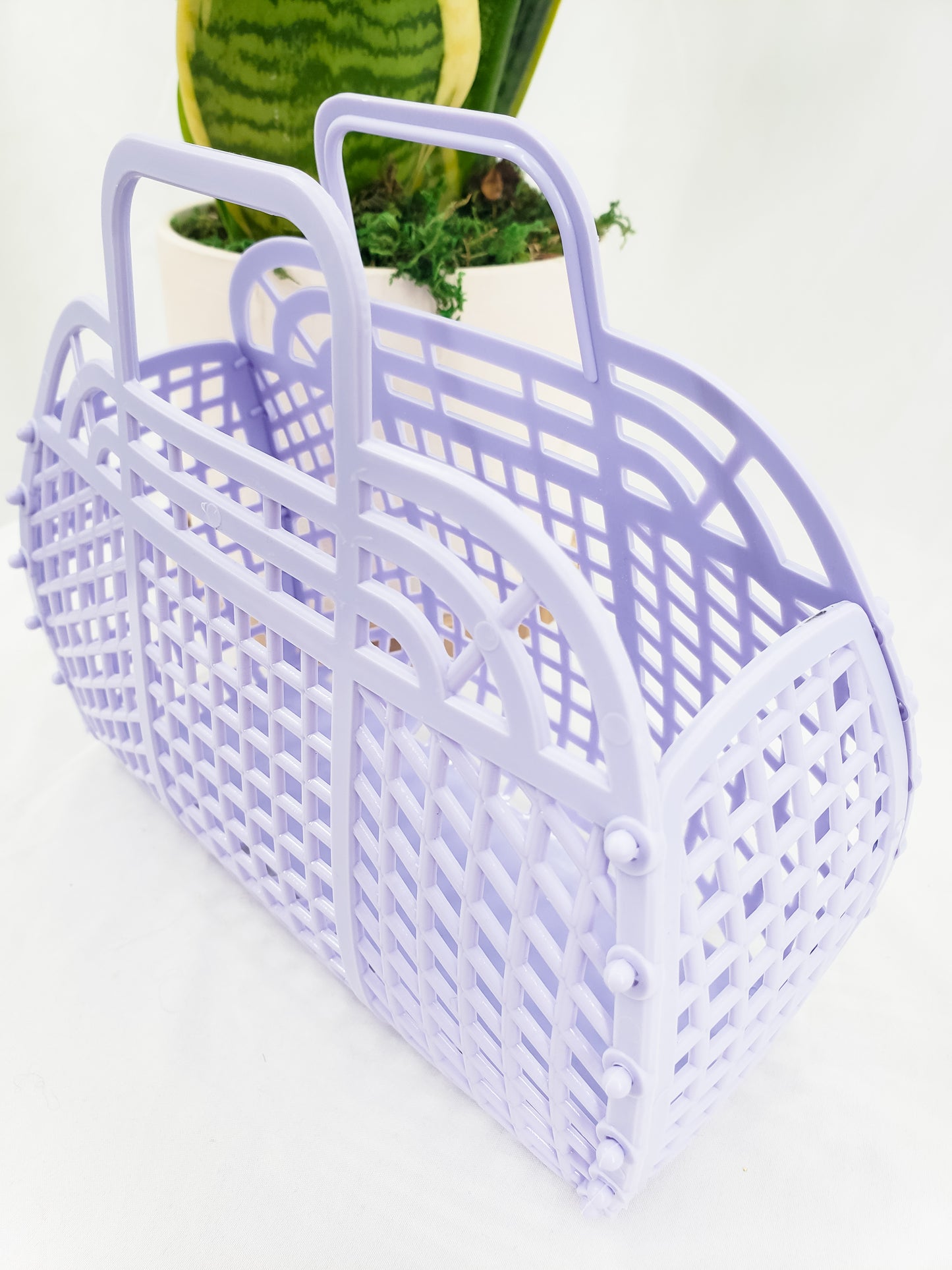 Retro Jelly Basket Tote - Lilac