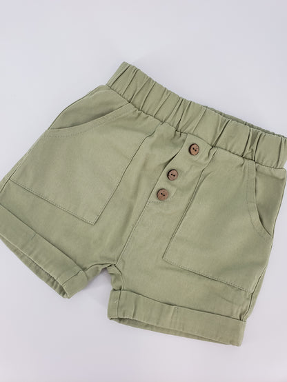 Cotton Olive Shorts