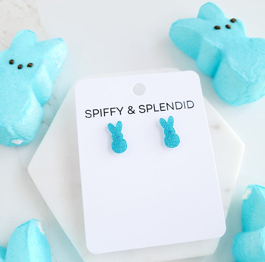 Aqua Sparkle Bunny Stud Earring